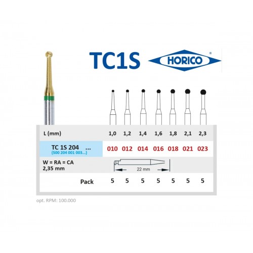 Freze extradure, sferice, piesa cot, gat subtire, aurite, TC1S - HORICO 